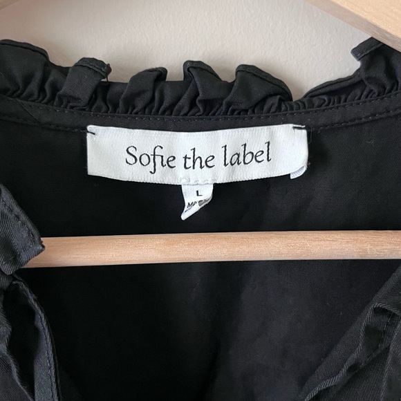 Black Ruffle Tiered Sundress with White Trim - Picture 3 of 6